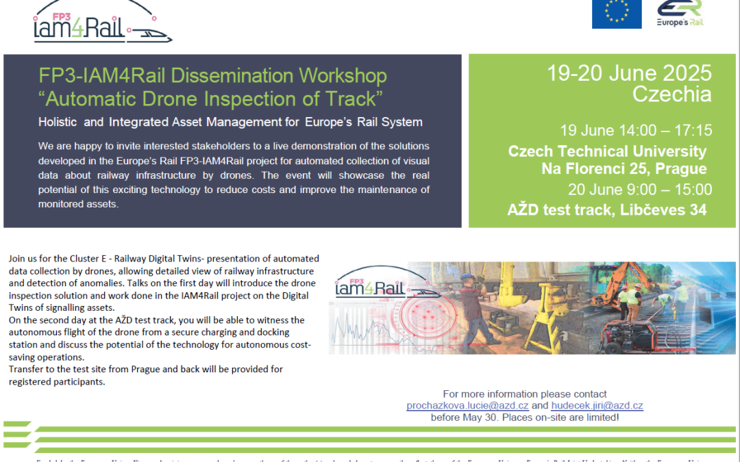 Automatic Track Visual Inspection by Drones: Dissemination Workshop of IAM4RAIL /Europe’s Rail FP3, WP15, in Prague, 19-20 June