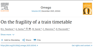 On the fragility of a train timetable – 2025 Best Paper Award