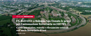 FS, R2DATO: a Bologna San Donato le prove per l’automazione ferroviaria su ERTMS